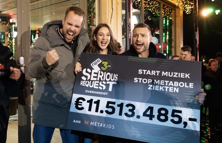 3FM Serious Request haalt recordbedrag op in 10 jaar voor metabole ziekten