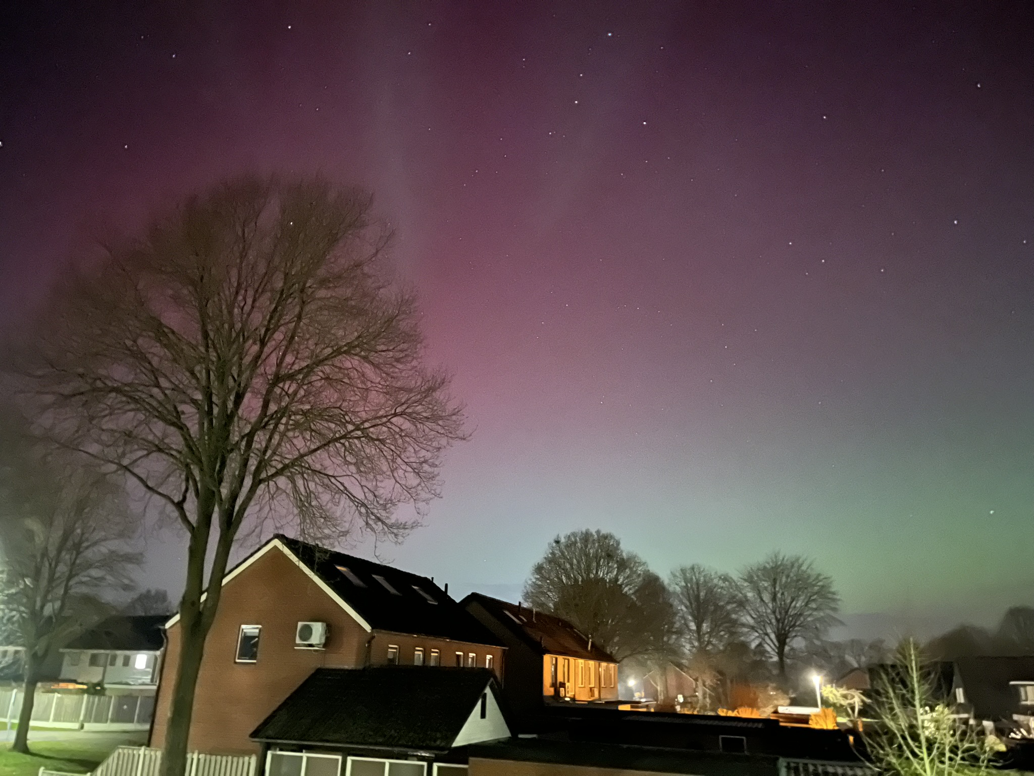 Noorderlicht in Nederland, op de avond van 19 januari 2026. Bron: Marith Makkinga