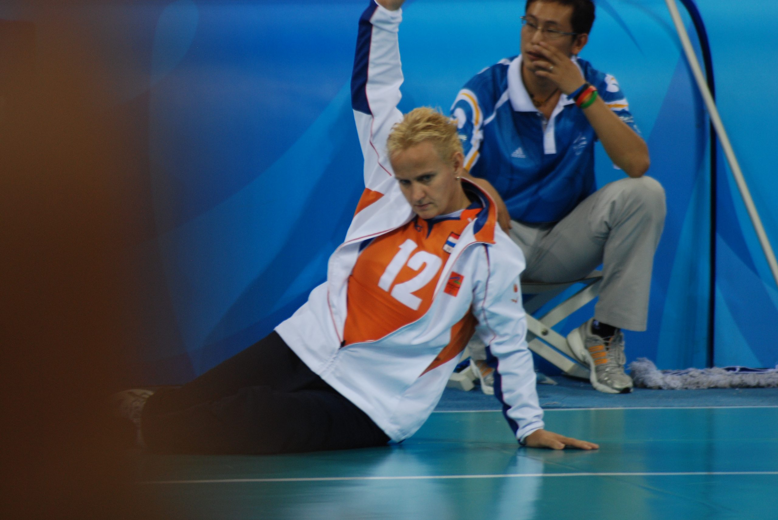 Josien ten Thije, bezig aan haar warming up